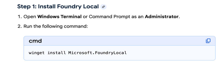 Install Foundry Local