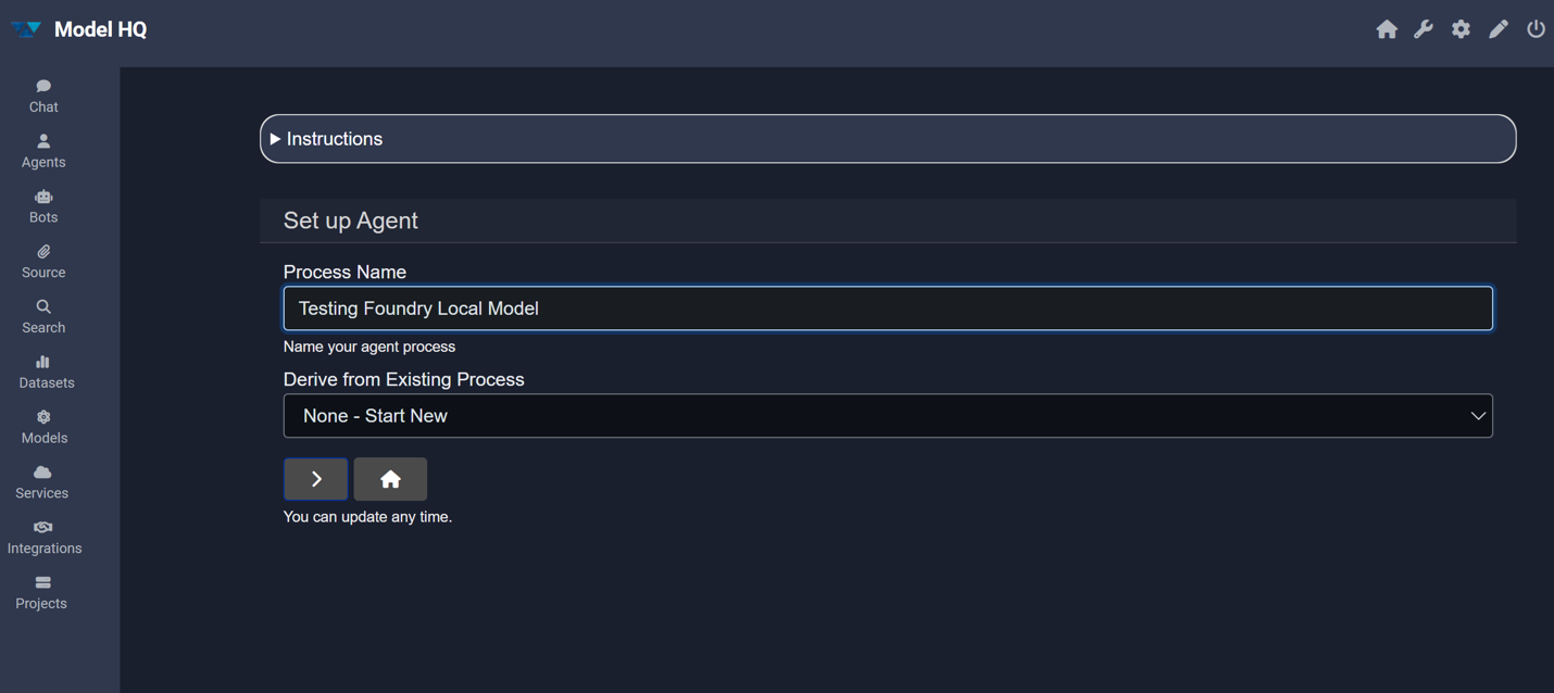 Chat model selector with Foundry Local model