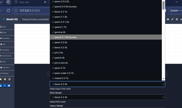 Agent builder — method selection