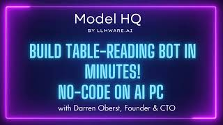 Build a Table Reading Bot in Minutes - No Code on AI PC